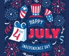 Typographic Background for Celebrate the 4th of July