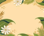 Fresh Green Leaves and Daisy Flower Background