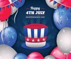 Happy 4th July with Decoration Background Template