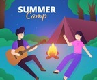 Summer Camp Night Outdoor Couple Activity