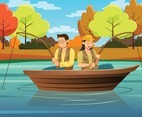 Couple Fishing Together in a Lake