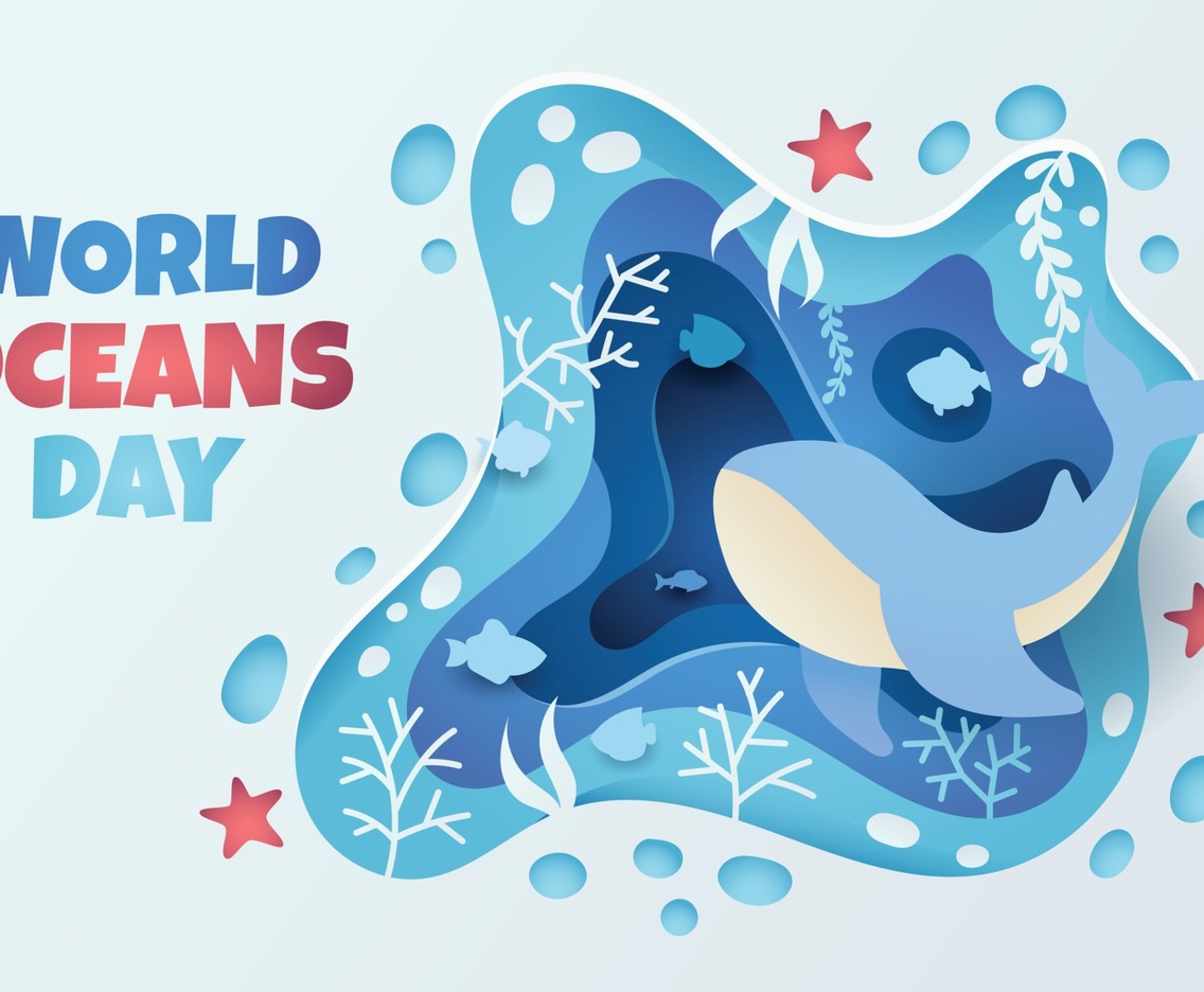 World Ocean Day Paper Cut Whale Concept