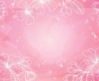 Pink Floral Watercolor Background