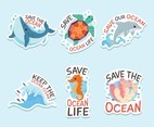 Set of World Ocean Day Sticker