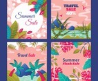 Summer and Travel Sale Social Media Set Template
