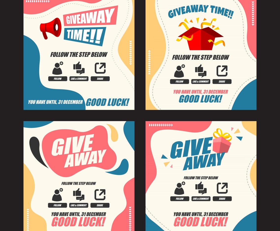 Giveaway Social Media Template Set