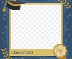 Flat Blue and Yellow Graduation Photo Frame Template