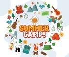 Summer Camp Background With Elements Around The Words