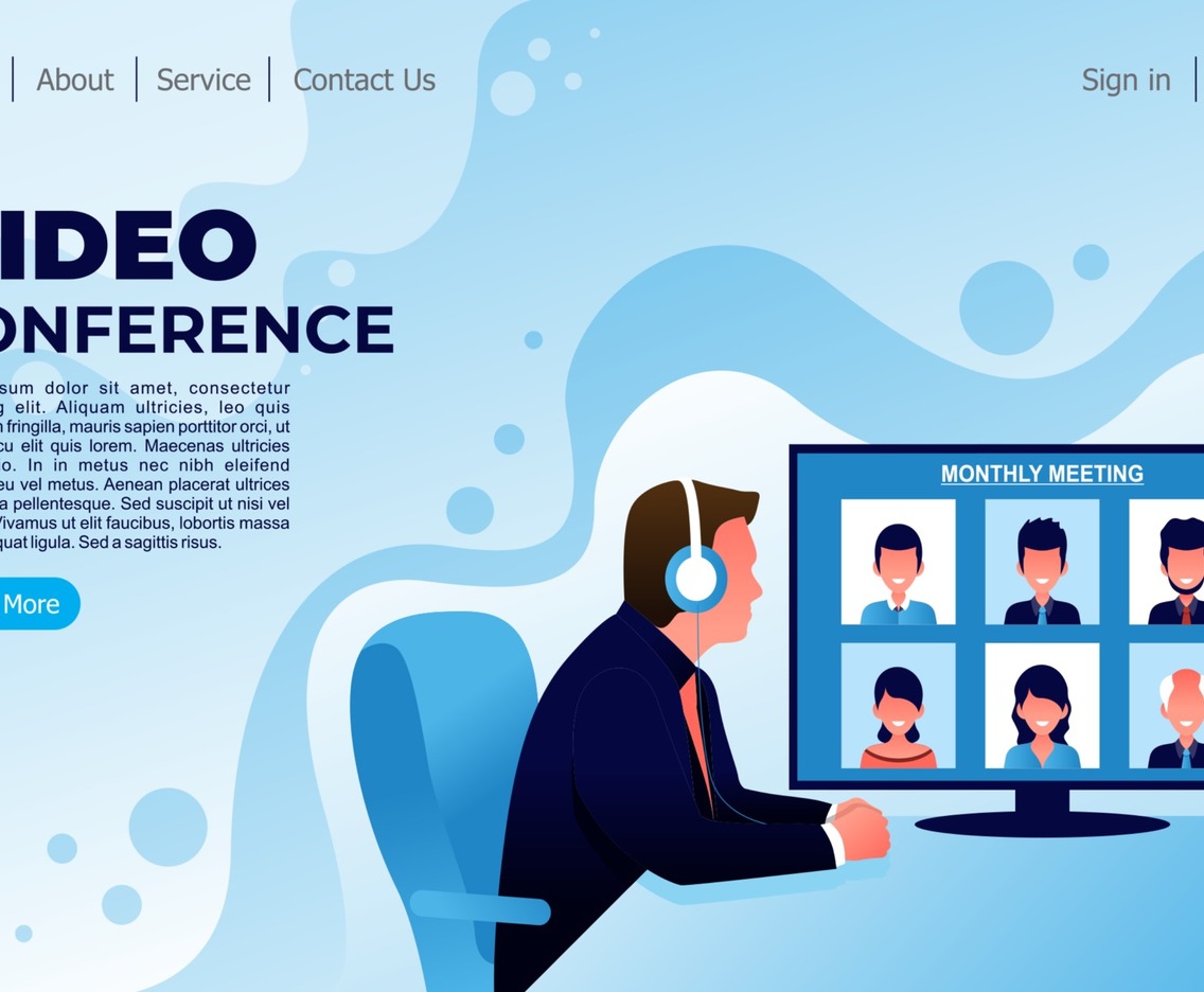 Online Meeting Video Conference Landing Page
