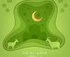 Paper Style Eid Al Adha Mubarak