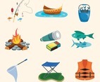 Summer Fishing Icon Set