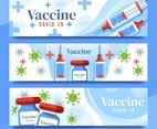 Covid 19 Vaccine and Syringe Banners