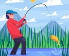 Summer Activity Fishing Concept