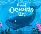 World Oceans Day With Whale concept