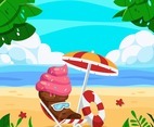 Ice Cream Relax in Beach during Summer