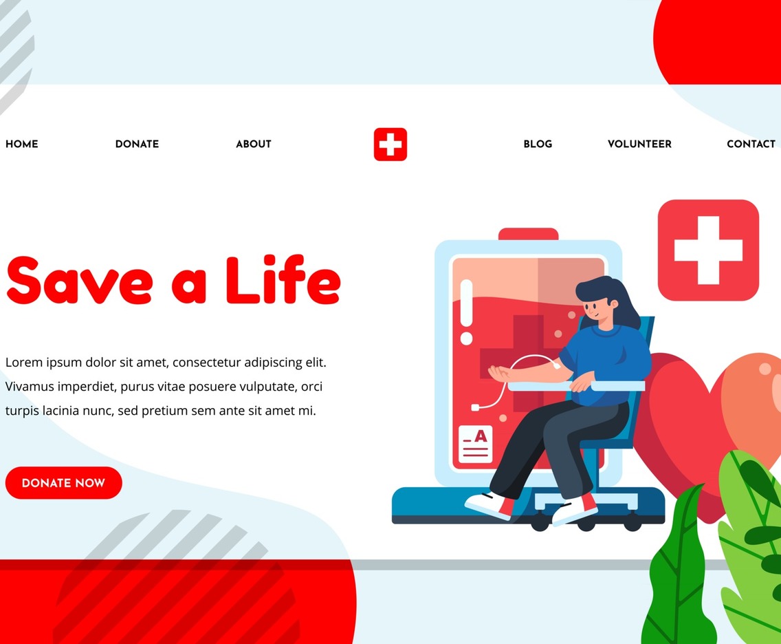 Blood Donation Landing Page Concept for Charity