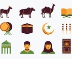 Set of Colorful Icons Eid El Adha