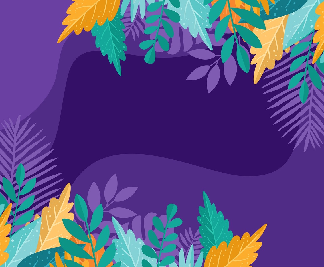Tropical Floral and Leaves with Fluid Background