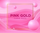 Elegant Pink Gold Frame Curve Wave