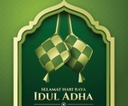 Ketupat Idul Adha in Green Background