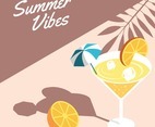 Summer Cocktail Isometric Background
