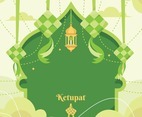 Flat Eid Ketupat Background
