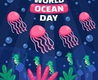 World Ocean Day Concept with Sea Animals