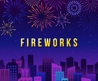 Fireworks Show with Skyline