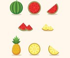 Watermelon and Pineapple Fruit Icons