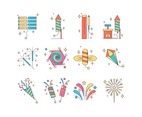 set of fireworks icons