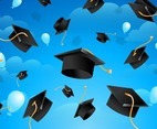 Graduation Caps in the Air