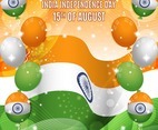India Independence Day Background with Flag and Balloons Composition