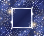 Fireworks Background with Silver Frame