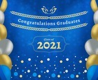 Blue and Gold Graduation Photobooth Background