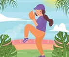 Summer Softball Girl Background