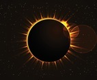 Realistic Space Solar Eclipse Scene