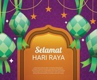 Selamat Hari Raya with Ketupat and Star