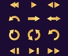 Gold Arrow Icon Set