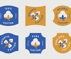 Cotton badges collection with blue and gold color
