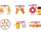 Cute Friendship Sticker Collection with Hand Gesture and Object