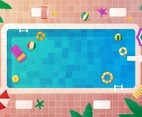 Summer Swimming Pool Top View Background