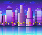 Cityscape with Buildings Background Template