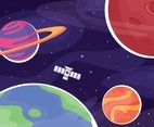 Space Earth and Planet Background with Satellite