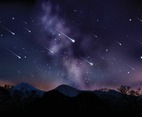 Meteor Shower in the Night Sky