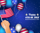 USA Independence Day with Decorations Background Template