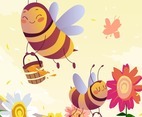 Cute Bees Carry Honey