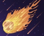 Space Meteor with Flame