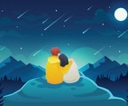 Couple Watching Meteor Shower