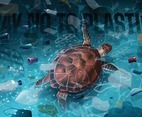 Say No To Plastic with Sea Turtle Concept