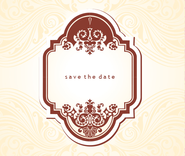 Vintage style invitation for wedding save the day Vector Image